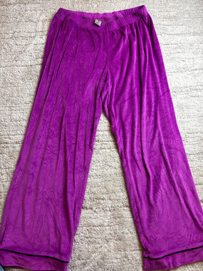 Juicy Couture Purple Velour Wide Leg Lounge Pants Size M